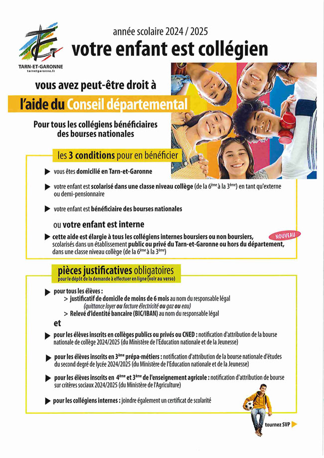 Aide pour les collégiens