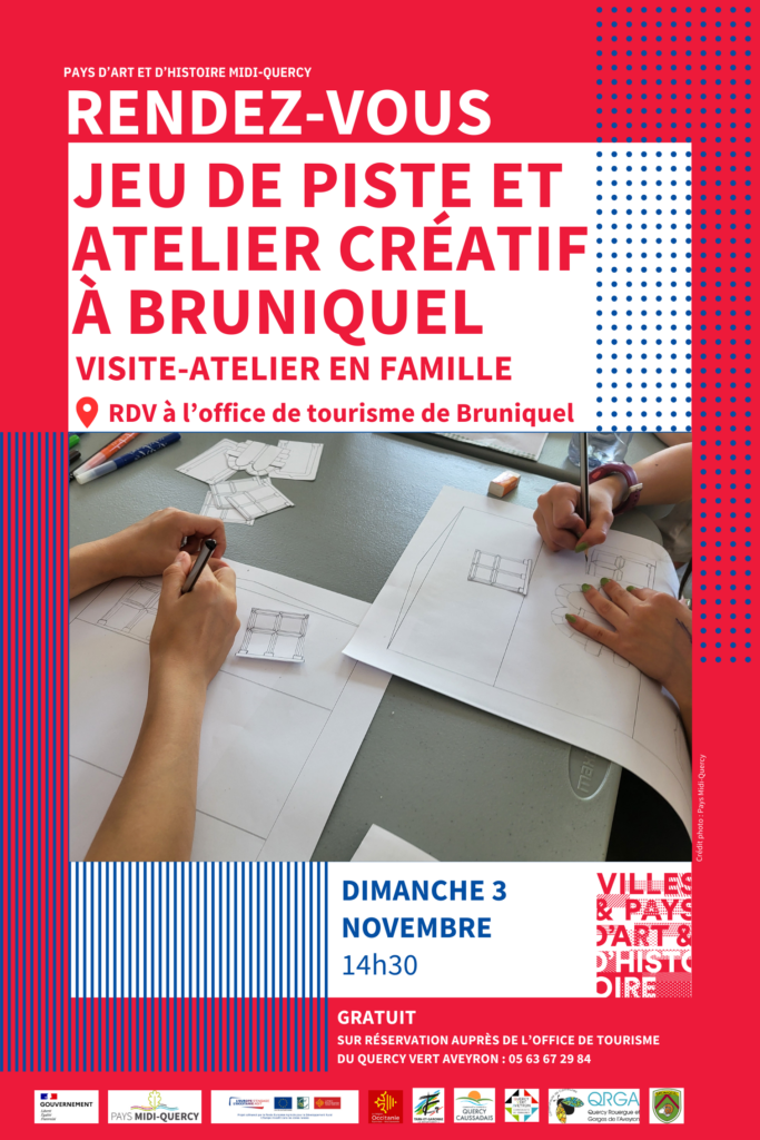 Visite-atelier en famille « jeu de piste dans Bruniquel et atelier créatif »