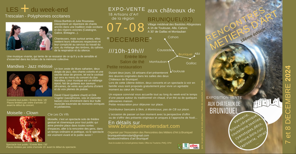 18ème Rencontres des métiers d’art aux Châteaux de Bruniquel